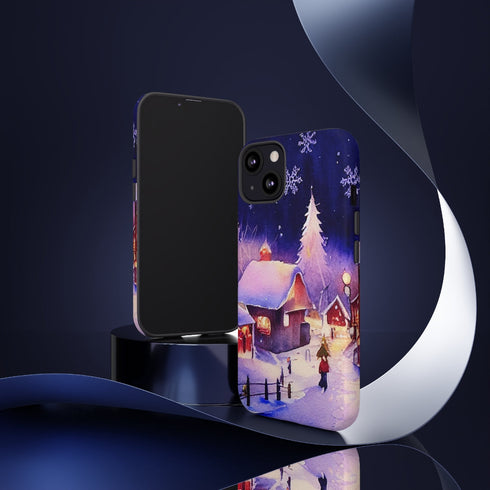Christmas Homes in the Snow - Impact Resistant Phone Case
